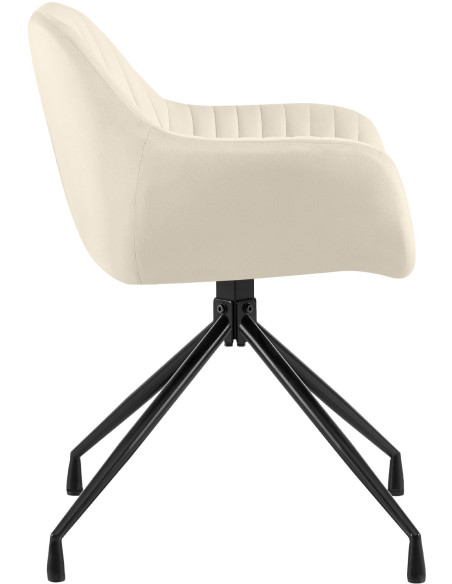 Chaise de salle à manger velours crème pivotante Nolen