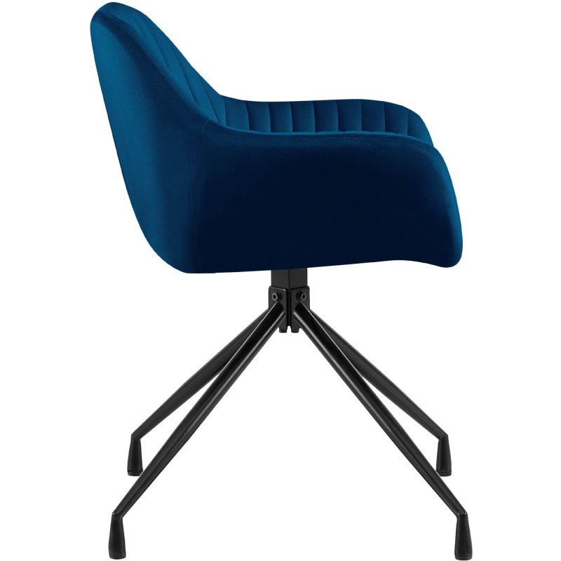 Chaise de salle à manger velours bleu...