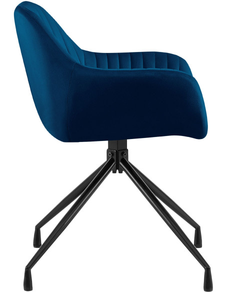 Chaise de salle à manger velours bleu pétrole pivotante Nolen