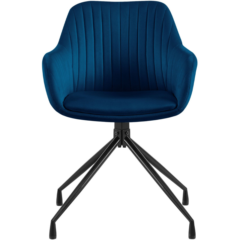 Chaise de salle à manger velours bleu...