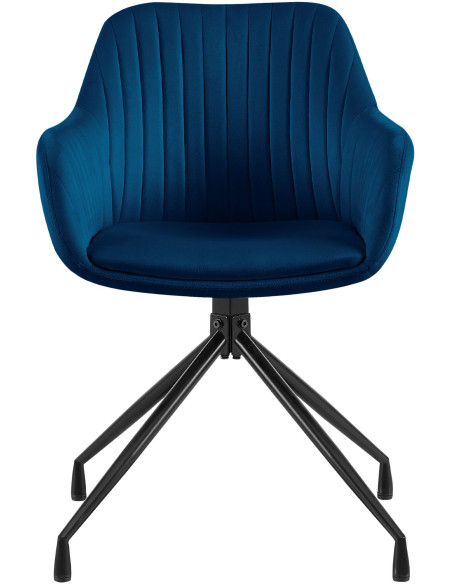 Chaise de salle à manger velours bleu pétrole pivotante Nolen