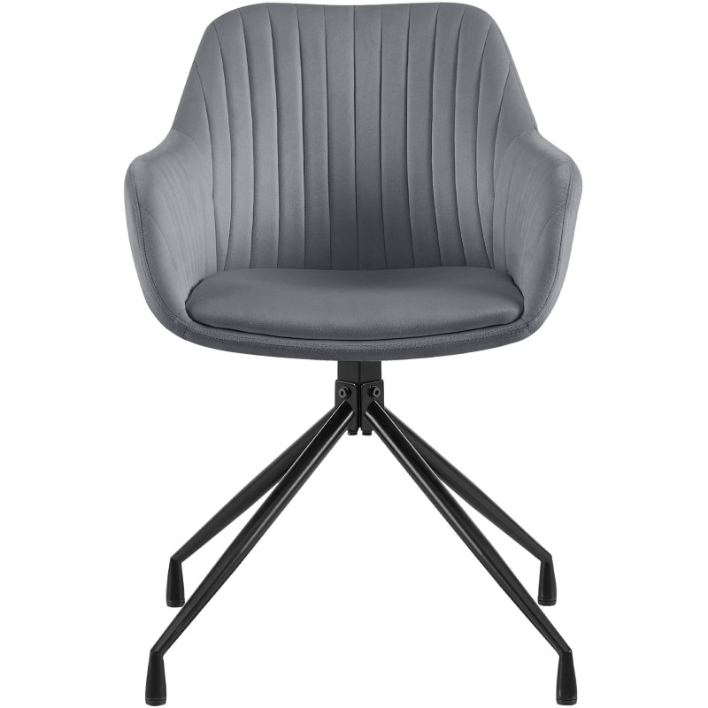 Chaise de salle à manger velours gris...