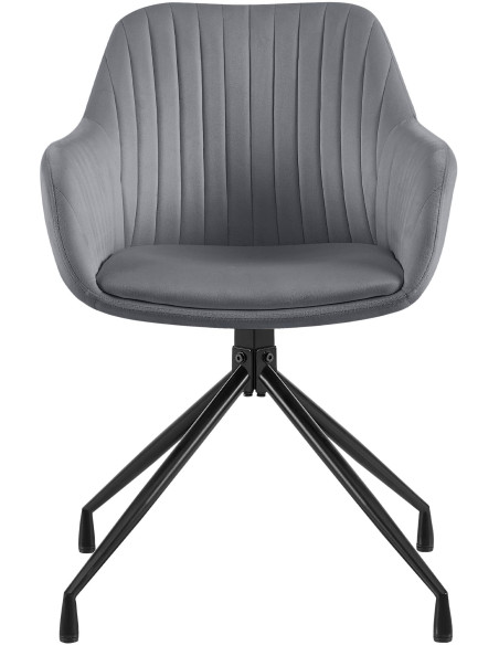 Chaise de salle à manger velours gris foncé pivotante Nolen