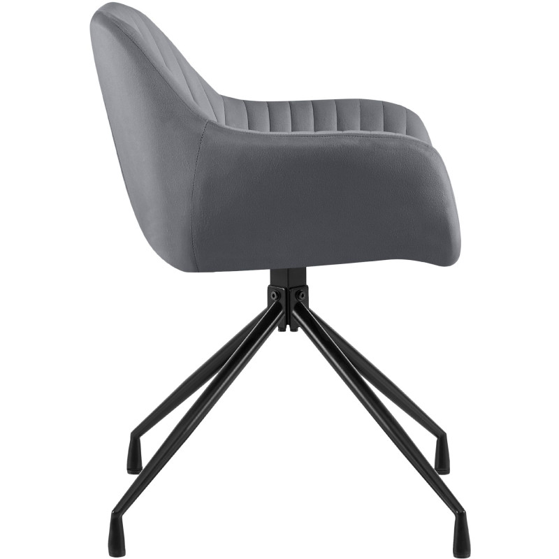 Chaise de salle à manger velours gris...