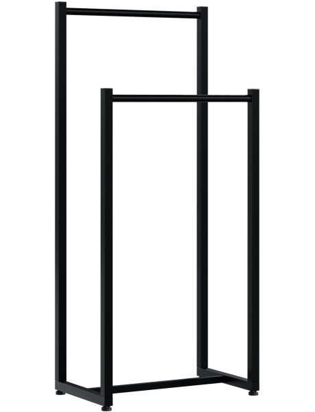 Porte-serviettes sur pied noir 2 barres Ebeltoft