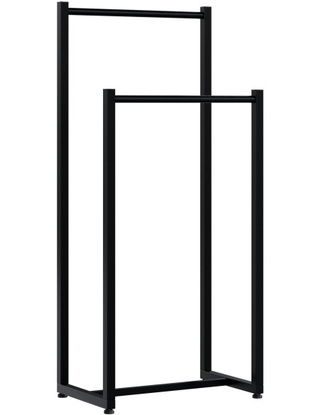 Porte-serviettes sur pied noir 2 barres Ebeltoft