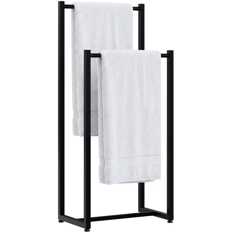 Porte-serviettes sur pied noir 2...
