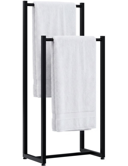 Porte-serviettes sur pied noir 2 barres Ebeltoft