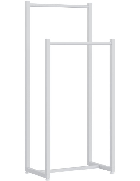 Porte-serviettes sur pied blanc 2 barres Ebeltoft