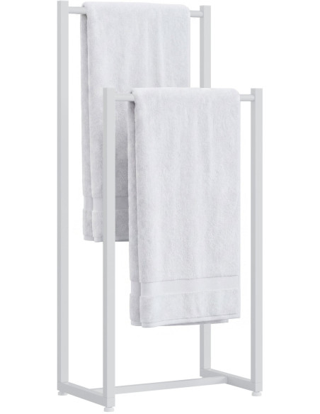 Porte-serviettes sur pied blanc 2 barres Ebeltoft