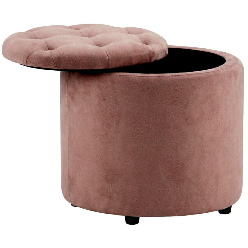 Pouf coffre rond capitonné velours...