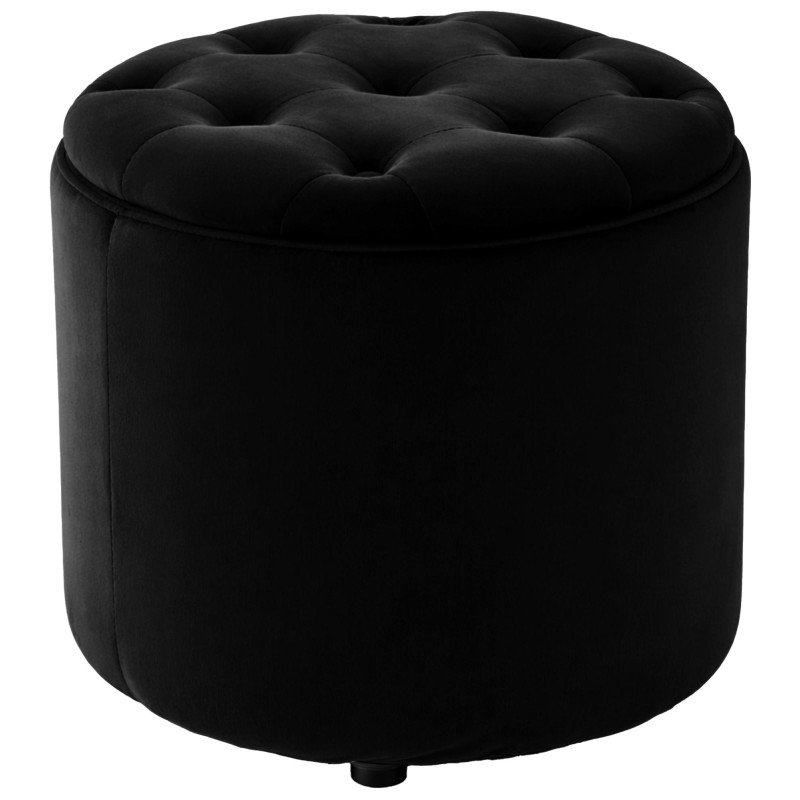 Pouf coffre rond capitonné velours...