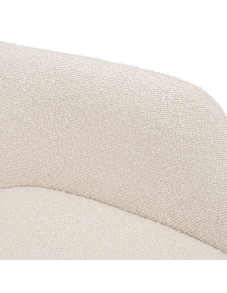 Chaise de salle à manger pivotante bouclette crème 56x58x82 cm Asolo