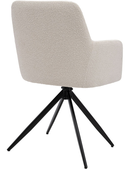 Chaise de salle à manger pivotante bouclette crème 56x58x82 cm Asolo