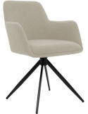 Chaise de salle à manger pivotante bouclette taupe 56x58x82 cm Asolo