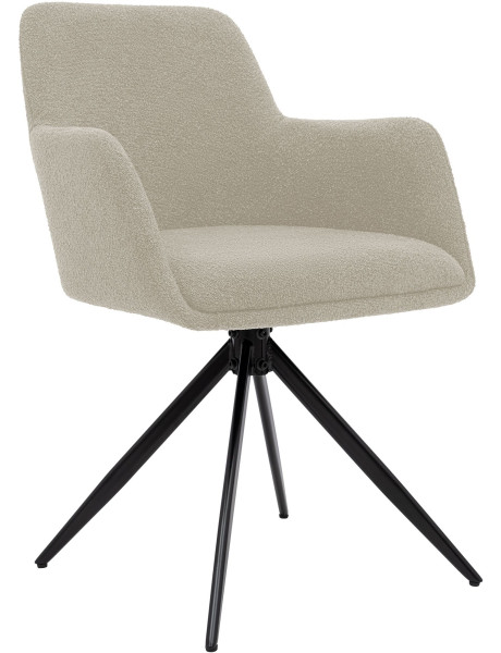 Chaise de salle à manger pivotante bouclette taupe...