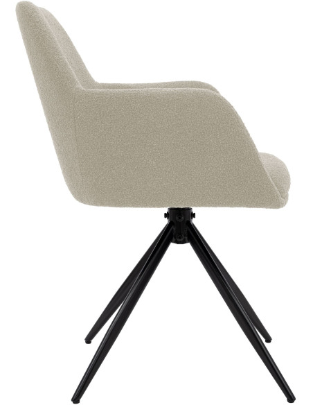 Chaise de salle à manger pivotante bouclette taupe 56x58x82 cm Asolo