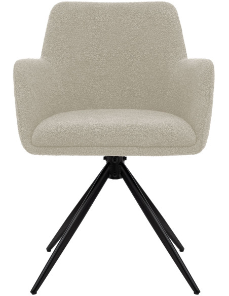 Chaise de salle à manger pivotante bouclette taupe 56x58x82 cm Asolo
