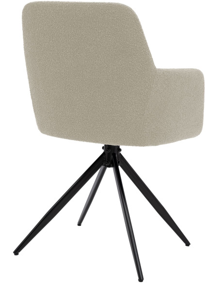 Chaise de salle à manger pivotante bouclette taupe 56x58x82 cm Asolo