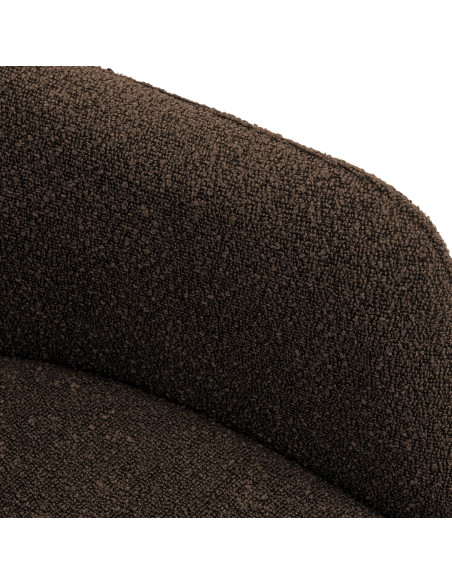 Chaise de salle à manger pivotante bouclette marron chocolat 56x58x82 cm Asolo