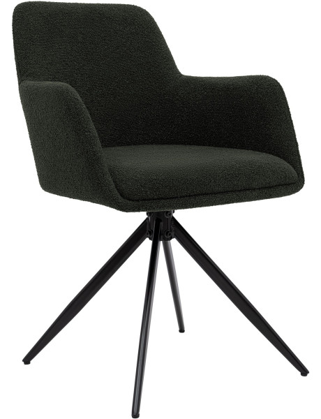 Chaise de salle à manger pivotante bouclette verte...