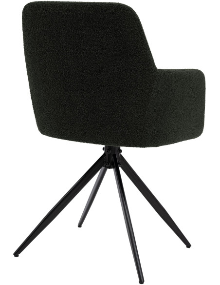 Chaise de salle à manger pivotante bouclette verte 56x58x82 cm Asolo