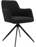 Chaise de salle à manger pivotante bouclette gris foncé 56x58x82 cm Asol