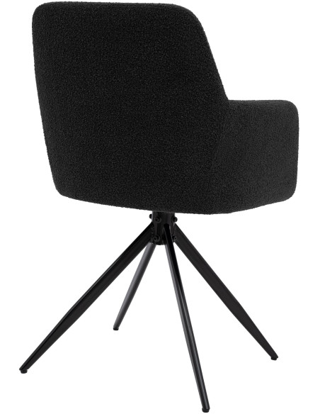 Chaise de salle à manger pivotante bouclette gris foncé 56x58x82 cm Asol