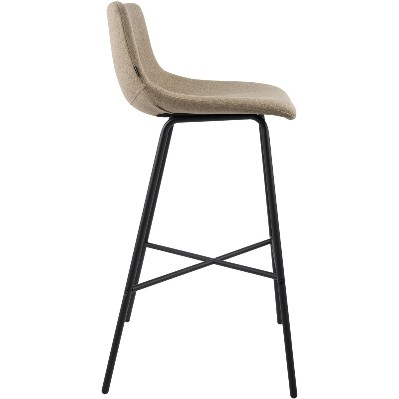 Tabouret de bar tissu taupe hauteur 75 cm Cortona  - 3