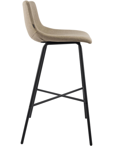 Tabouret de bar tissu taupe hauteur 75 cm Cortona  - 3