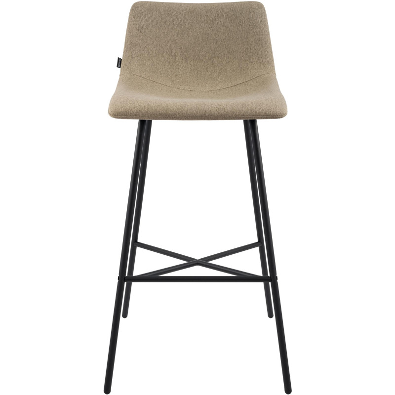 Tabouret de bar tissu taupe hauteur 75 cm Cortona  - 2