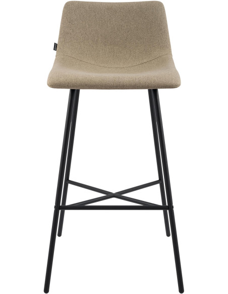 Tabouret de bar tissu taupe hauteur 75 cm Cortona  - 2