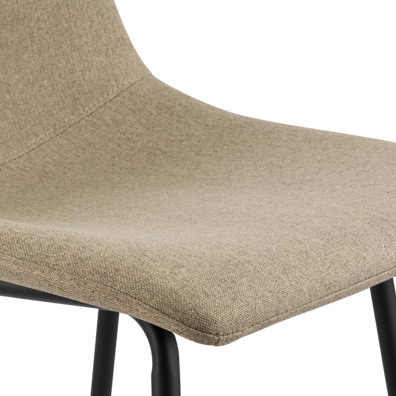 Tabouret de bar tissu taupe hauteur 75 cm Cortona  - 5