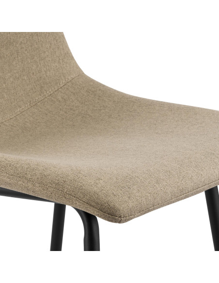 Tabouret de bar tissu taupe hauteur 75 cm Cortona  - 5