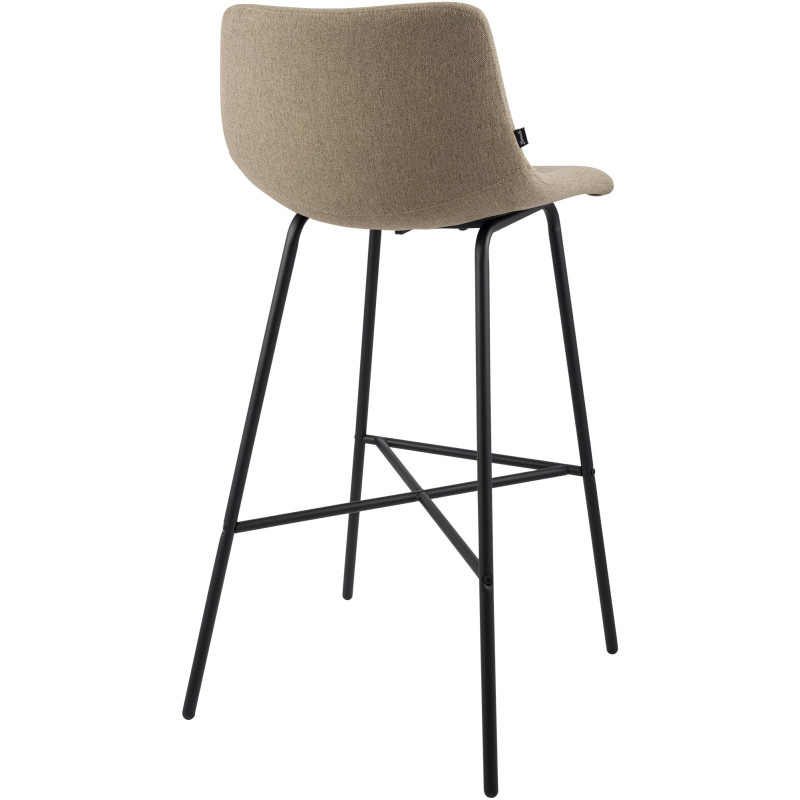 Tabouret de bar tissu taupe hauteur 75 cm Cortona  - 4