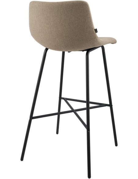 Tabouret de bar tissu taupe hauteur 75 cm Cortona  - 4
