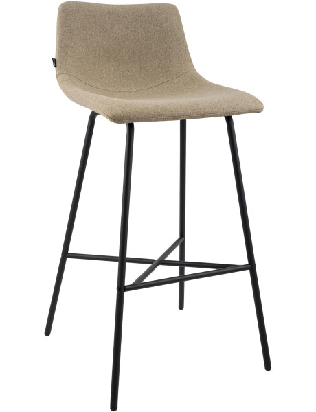 Tabouret de bar tissu taupe hauteur 75 cm Cortona  - 1