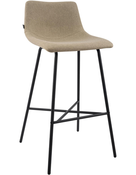 Tabouret de bar tissu taupe hauteur 75 cm Cortona  - 1
