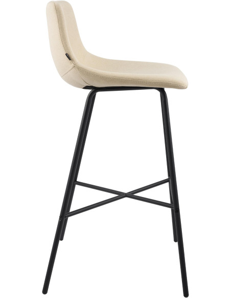 Tabouret de bar tissu crème hauteur 75 cm Cortona