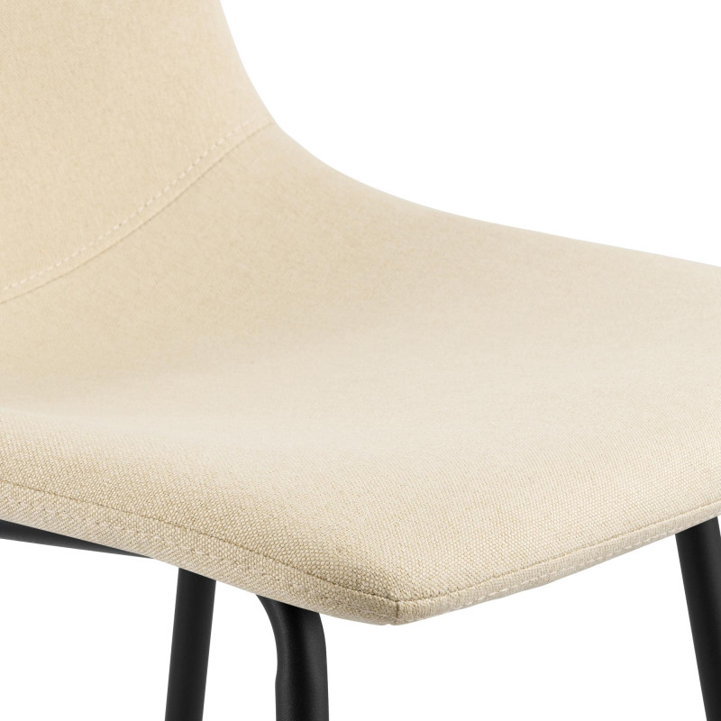 Tabouret de bar tissu crème hauteur...