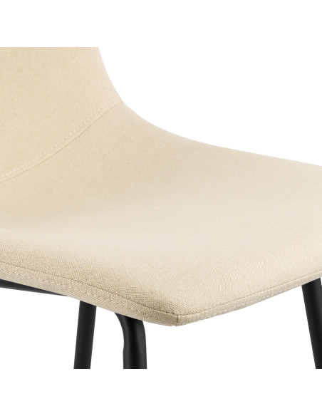 Tabouret de bar tissu crème hauteur 75 cm Cortona
