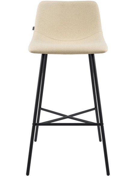 Tabouret de bar tissu crème hauteur 75 cm Cortona