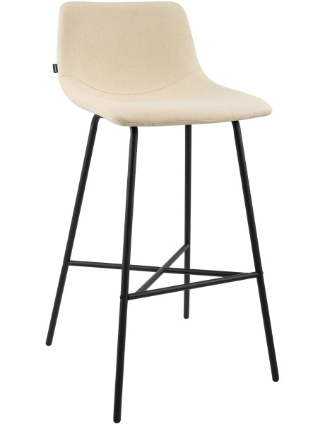 Tabouret de bar tissu crème hauteur 75 cm Cortona
