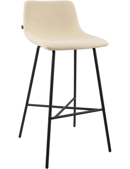 Tabouret de bar tissu crème hauteur 75 cm Cortona