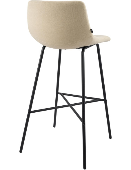 Tabouret de bar tissu crème hauteur 75 cm Cortona