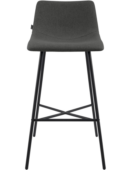 Tabouret de bar tissu gris foncé hauteur 75 cm Cortona