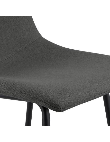 Tabouret de bar tissu gris foncé hauteur 75 cm Cortona