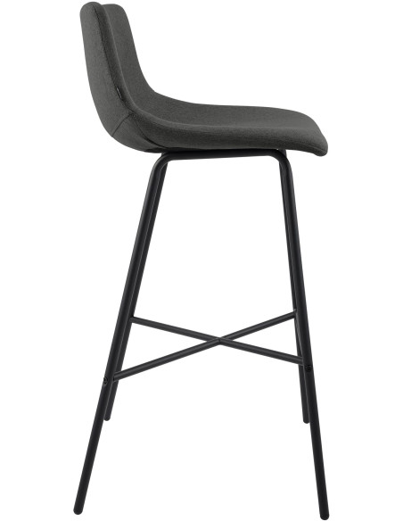 Tabouret de bar tissu gris foncé hauteur 75 cm Cortona