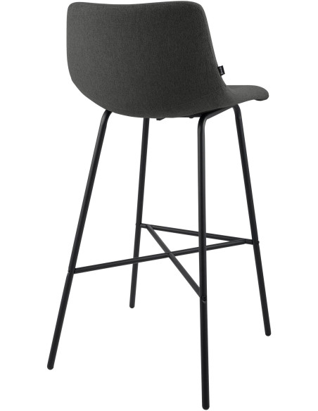 Tabouret de bar tissu gris foncé hauteur 75 cm Cortona