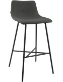 Tabouret de bar tissu gris foncé hauteur 75 cm Cortona